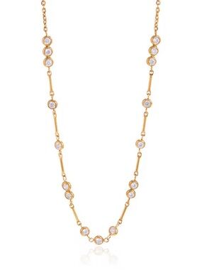 Minimalist 18k gold Gold Plated PVD Sparkling White Sapphire Station Necklace
